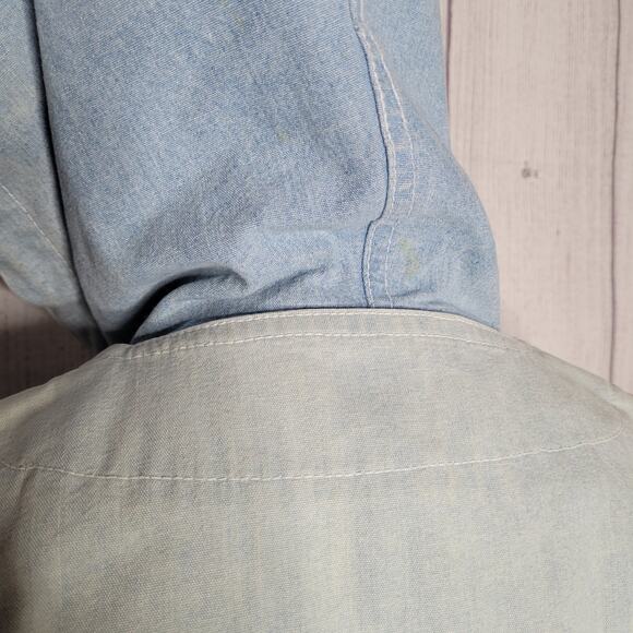 Striped Color block Zip And Shackle Hooded Oversized Denim Jacket Unisex Small - Picture 14 of 16